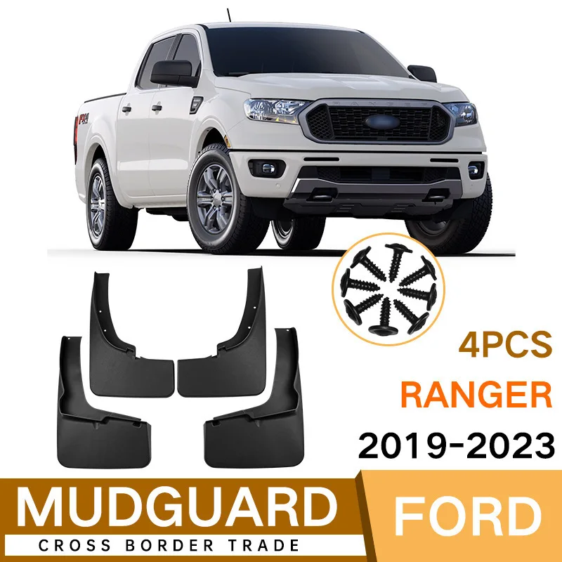 For 2019-2023 Ford Ranger Front Rear Mud Flaps Mudguards Splash Guards ABS Plastic Accessories