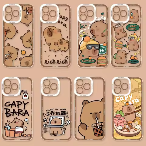 Cute Capybara Phone Case for OPPO Reno 12F 11F 10 5G 6 8 11 12 Pro Reno 7 4G 5 6 Lite 8T A3X A3 Pro A58 A78 A79 A98 5G Cover