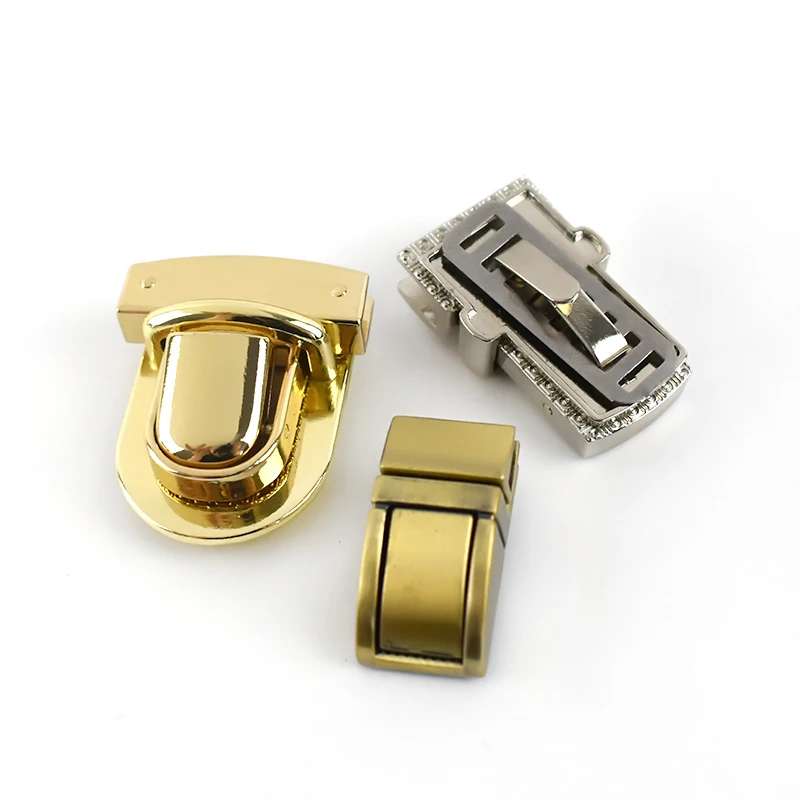 2/5Pcs Metal Lock Buckle Twist Turn Snap Clasp for Women's Bag Purse Replace Repair Buckles DIY Bags Closure Hardware Accessory