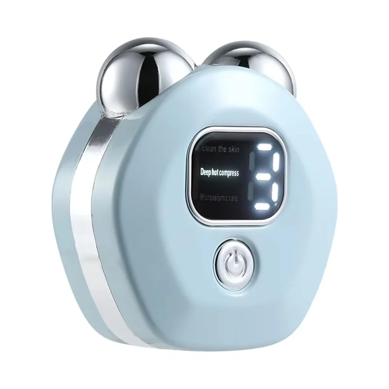 

Light Blue Women’S Portable Facial Massager, 3 Thermal Tremor Modes, Rechargeable Deep Hot Compress Skincare Aid