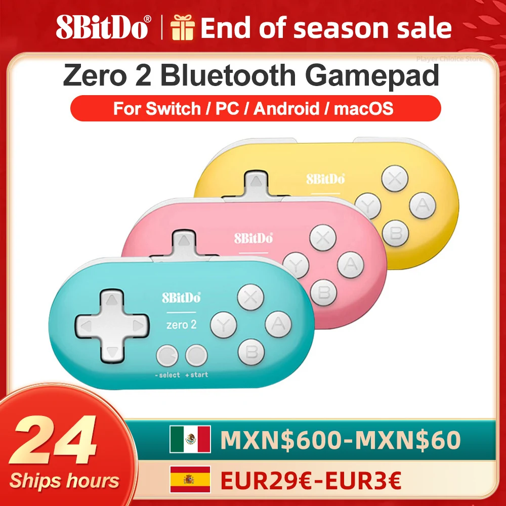 8BitDo Gamepads PC Zero 2 Bluetooth for Nintendo Switch Controller Gaming Controle Steam Windows 7 8 10 11 Android Raspberry Pi