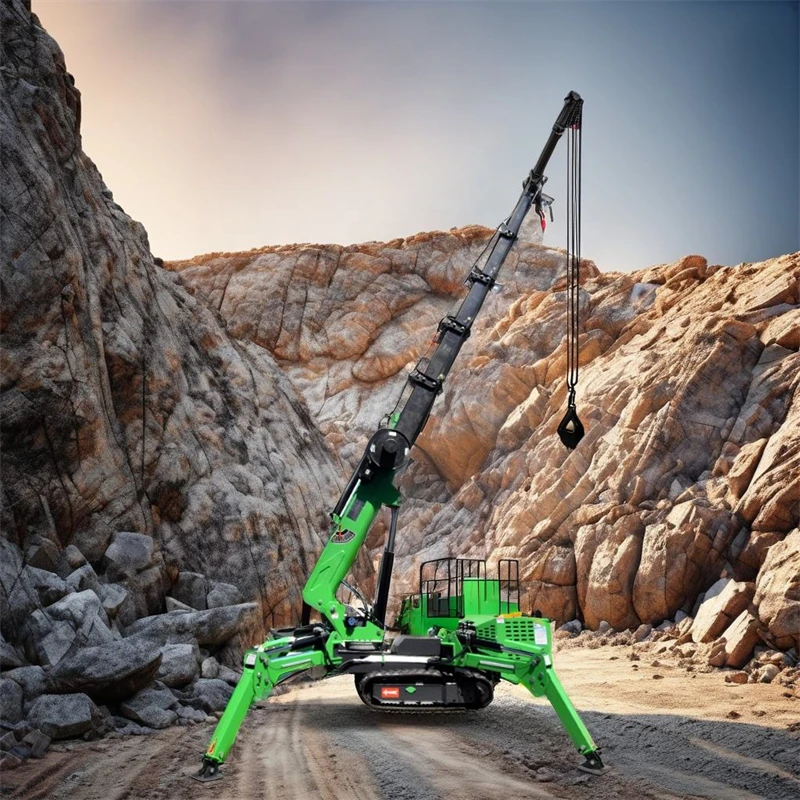 

3t 5t 8t 10t 12t 16t Spider Cranes Track Self-Propelled 5-Boom 360 Turret Turntable Winch Hoist Crane Crawler Type Spider Crane