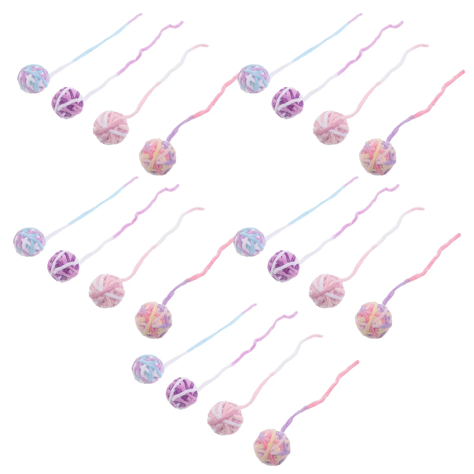 

20Pcs Cat Chew Tail Chirping Balls Indoor Interactive Wool Yarn Catching Kitten Sensory Boredom Play for Cats Indoor Cats