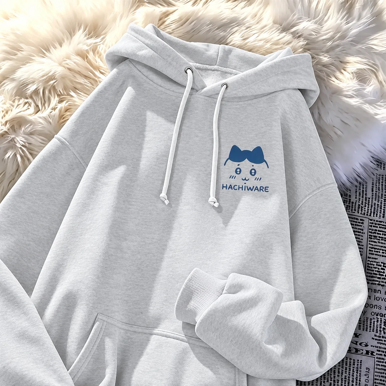 Hoodie Men's Women's Chiikawa Hachiware Cute Kawaii Cartoon Manga Retro Edgy Cool Graphic Print Oversized Pullover Sweatshirt - view 5