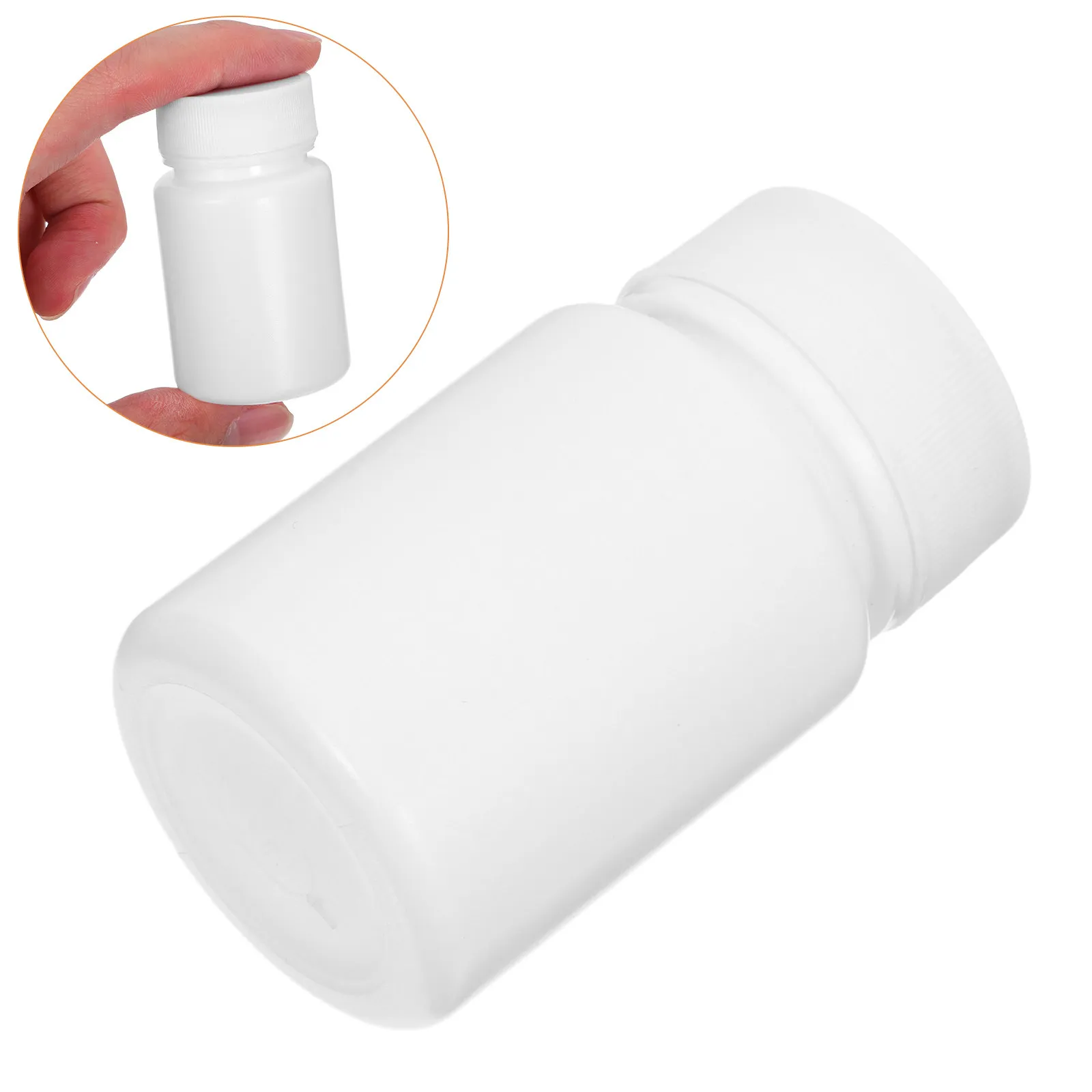 100個入りミニピルボトル30ml小型プラスチック薬容器-防水スクリューキャップ付きビタミンボトル、携帯用タブレットカプセル用