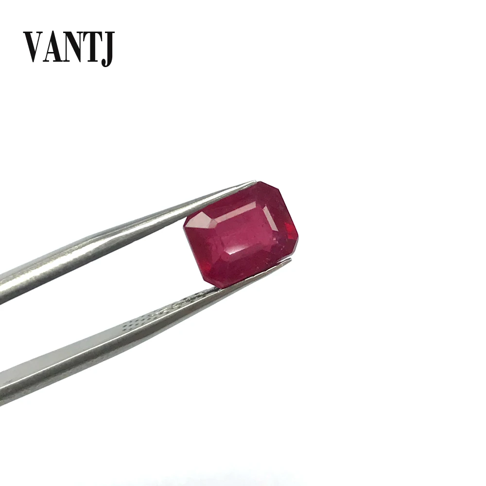 

VANTJ Natural Red Ruby Loose Gemstone OCT 7*9mm 3.4ct Treatment Gems for Silver Gold Mounting DIY Jewelry