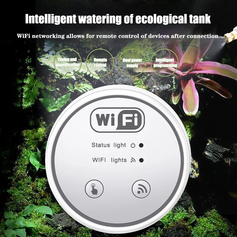 WiFi APP Control Automatic Reptile Mist Spraying Kit, Timed Rainforest Humidifier Intelligent Irrigation Timer System