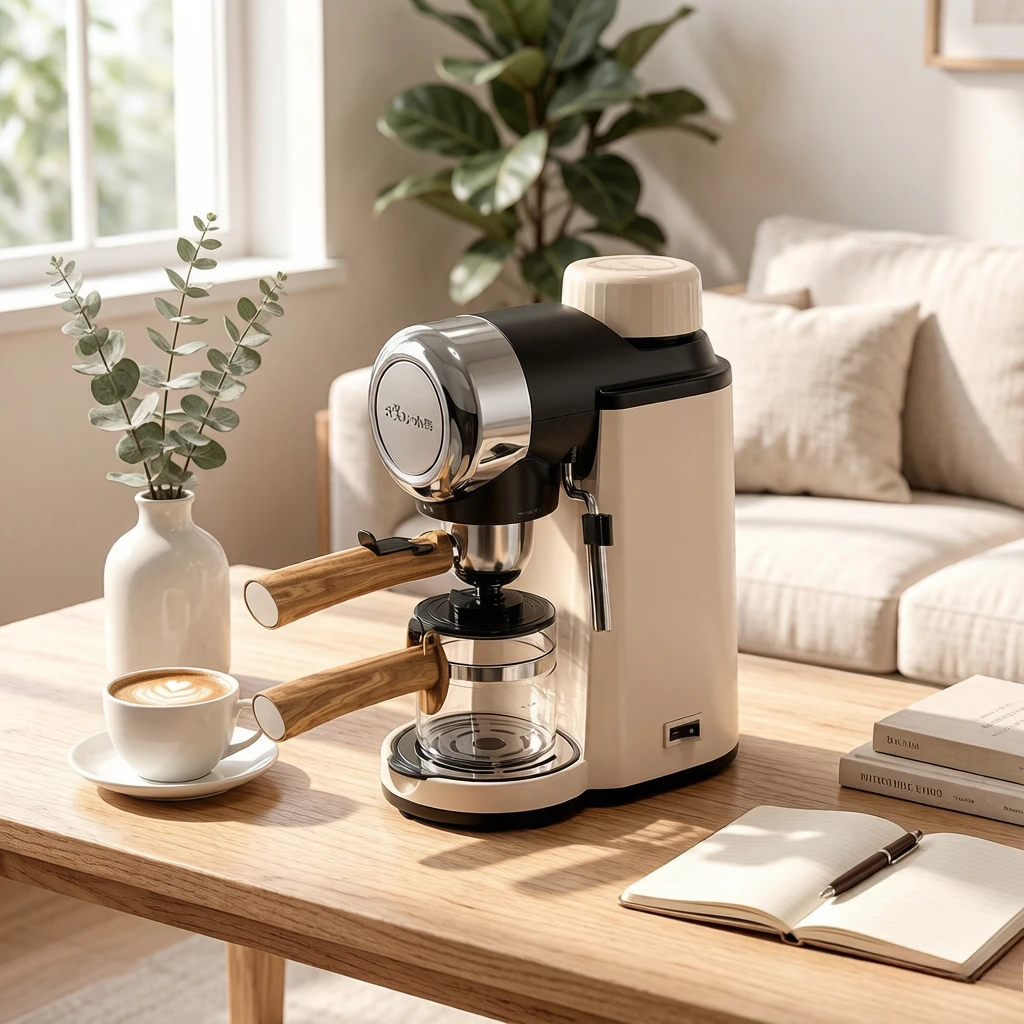 5Bar Espresso & Coffee Maker Semi-Automatic, Small Home Machine with Steam Milk Frother, Easy-Clean Durable Durable Design