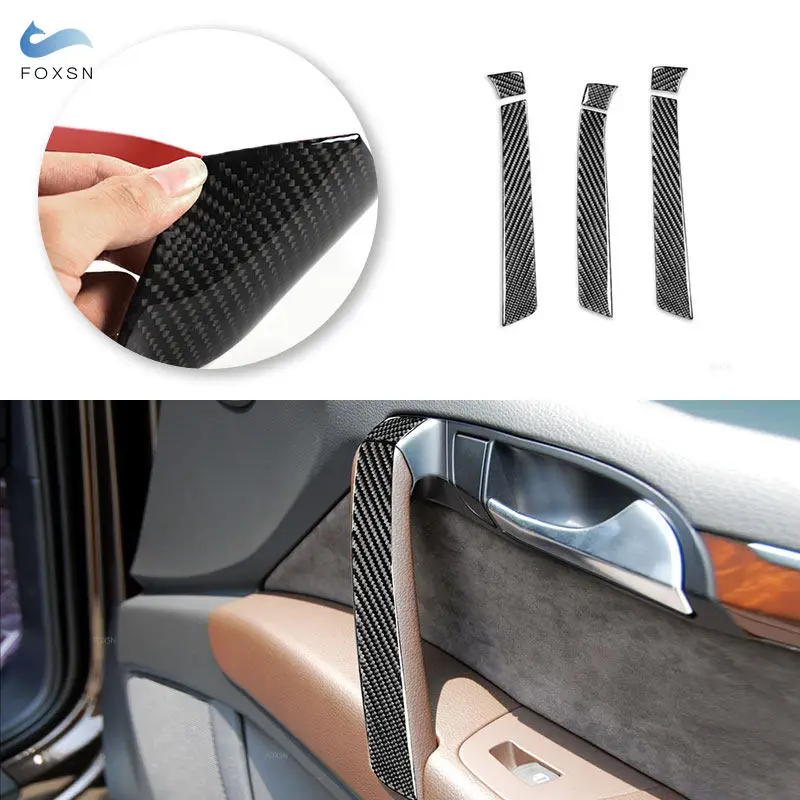 

For Audi Q7 2007 2008 2009 2010 2011 2012 2013 2014 2015 Car Interior Door Panel Handle Cover Soft Carbon Fiber Decorative Trim