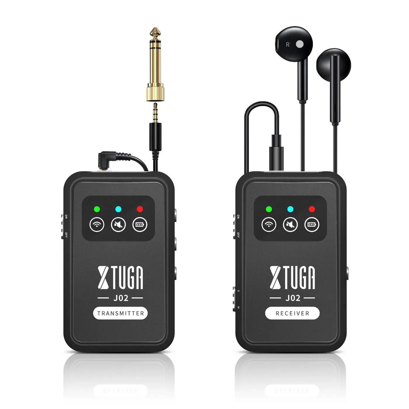 XTUGA J02 2.4G Stereo Wireless In Ear Monitor System with Transmitter Receiver Professional In Ear Monitor Mini