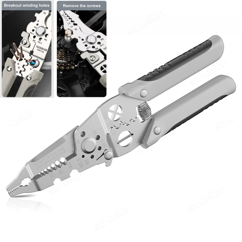 Adjustable Automatic Wire Stripper Crimper Cable Cutter, Multifunctional Stripping and Crimping Pliers Terminal Hand Tool