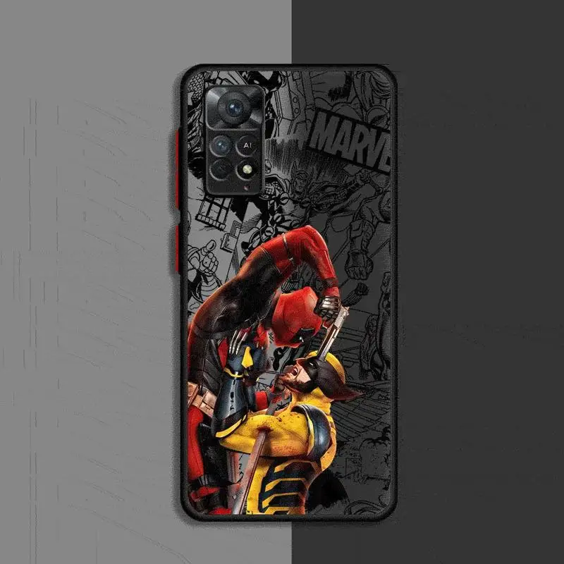 Marvel Deadpool Wolverine Phone Case for Xiaomi Redmi 13C12 5G 10C 12C 9 10 9A 9T 9C A1 A2 Plus K40 Pro Matte funda Cover