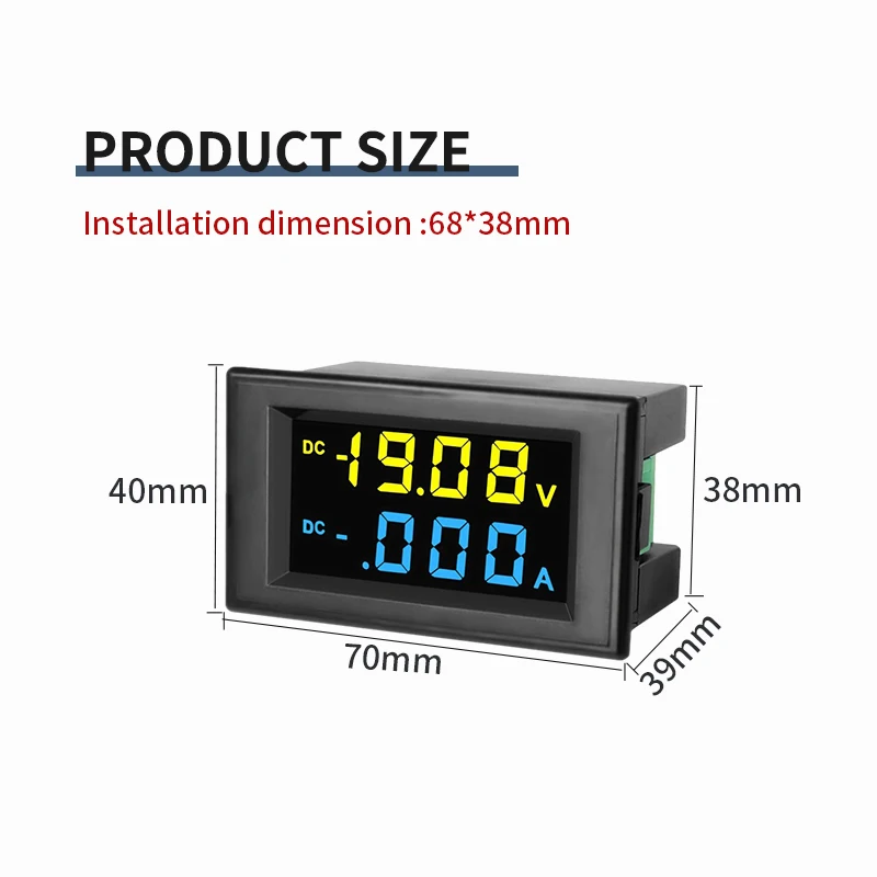 D85-3051AG DC Voltage and Current Digital Dual-Display Meter 12V200V10A50A High-Precision LCD Safety and Stability