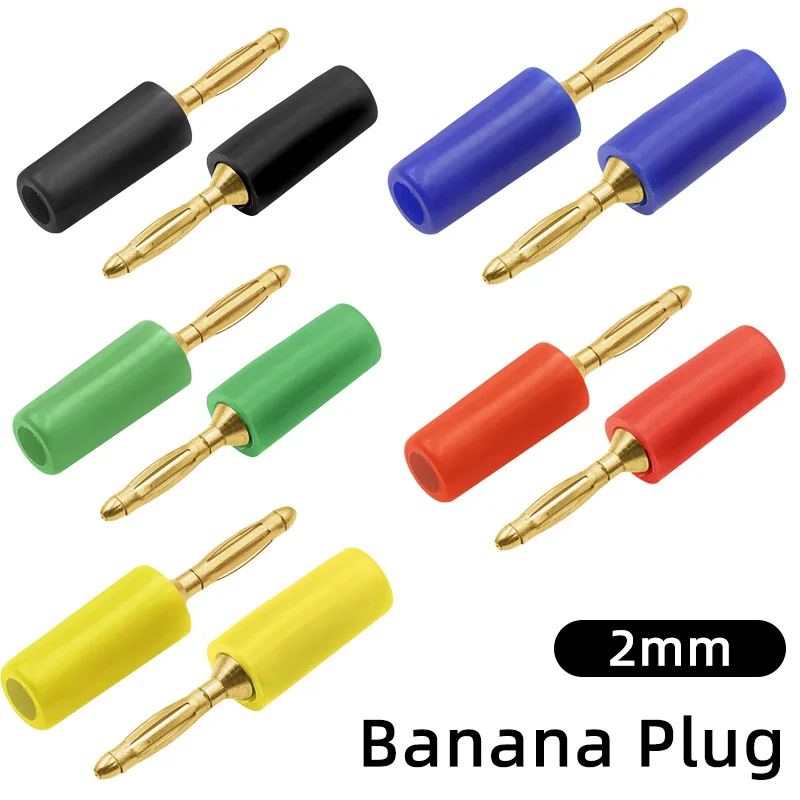 

Позолоченный разъем типа «банан» 2 мм, аудиодинамик, винтовой разъем типа «банан», красный, черный, желтый, синий, зеленый