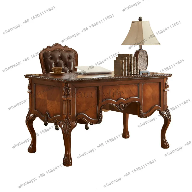 

American solid wood antique office boss computer desk writing desk