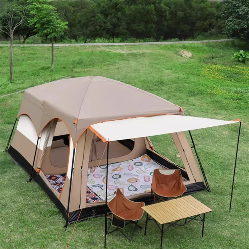 Outdoor Camping Tent Large Space Portable Collapsible UV Protection Easy Set Up 4-6 People