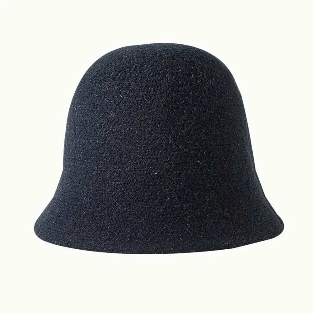 

Warm Sweet British Style For Women Girl Cashmere Female Hats Pure Color Hat Korean Style Caps Wool Bucket Hat