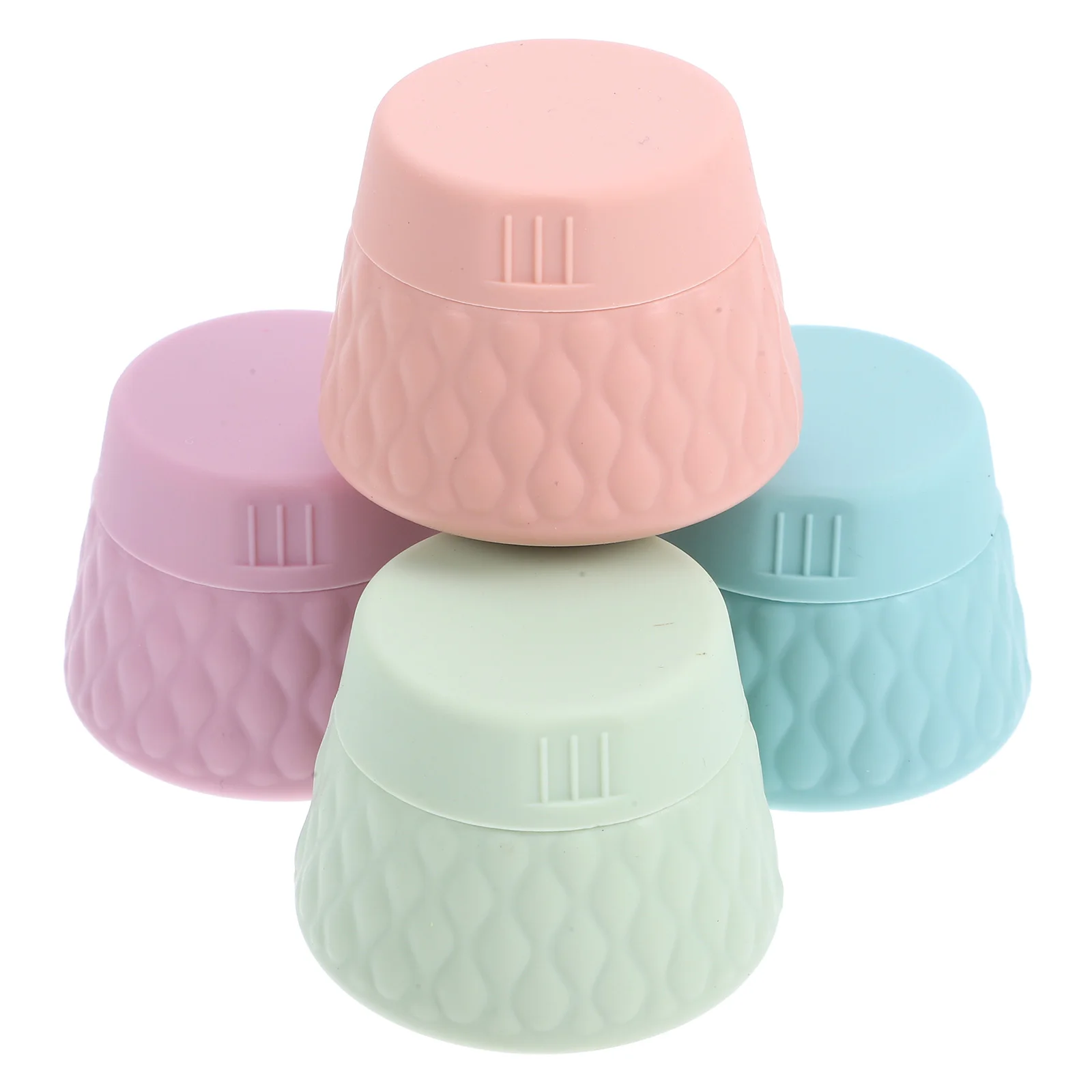 

4pcs Silicone Travel Containers Leak Proof Portable Makeup Bottles for Cream Women Green Purple Skincare