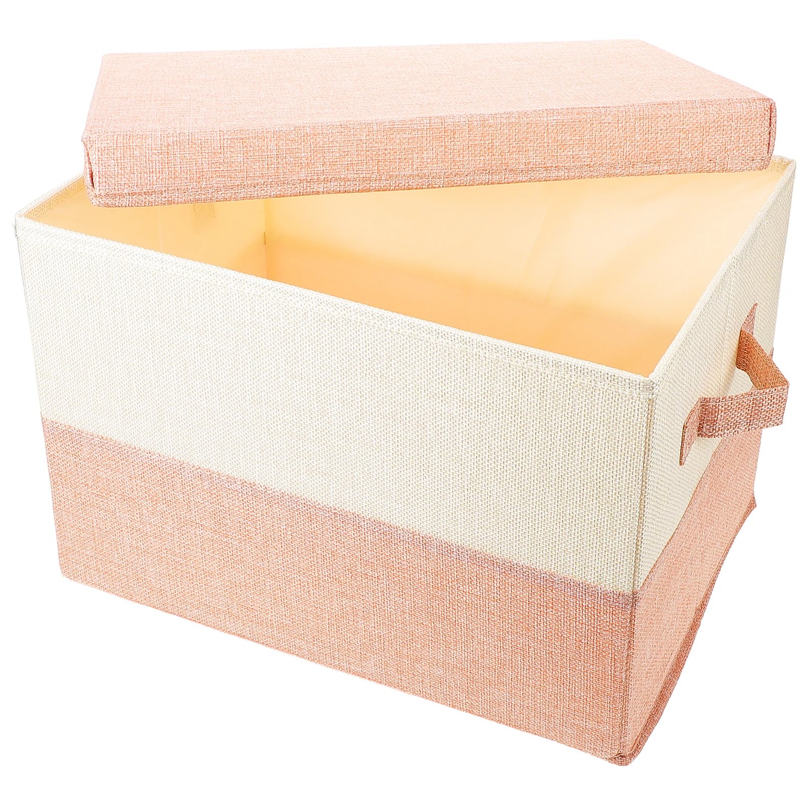 

Collapsible Fabric Storage Basket 37x27x26cm Cotton Blend Foldable Home Office Bedroom Bath Container With Lid Storage Bins