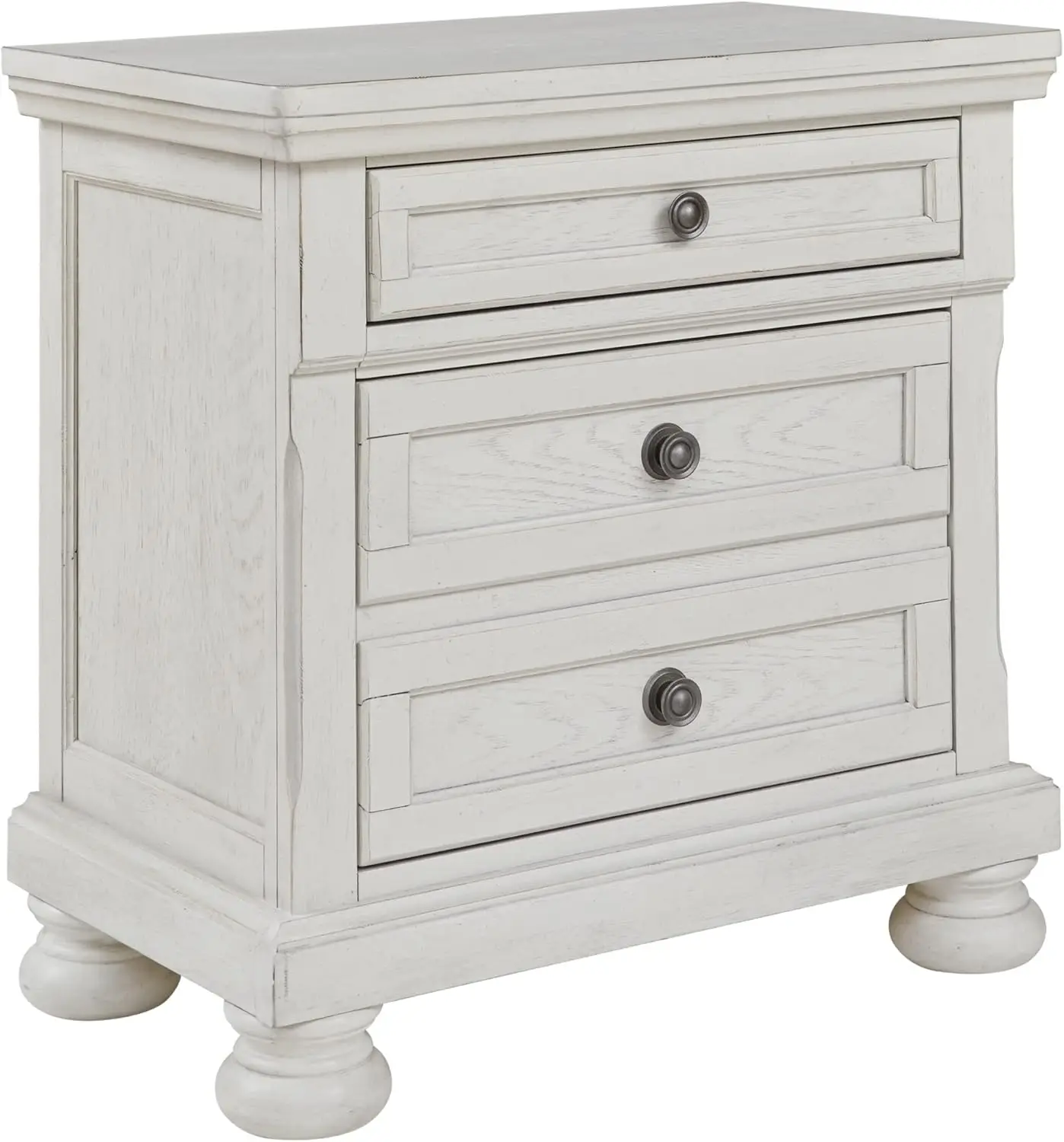 ออกแบบโดย Ashley Robbinsdale Traditional 2 Drawer Night Stand, สีขาว