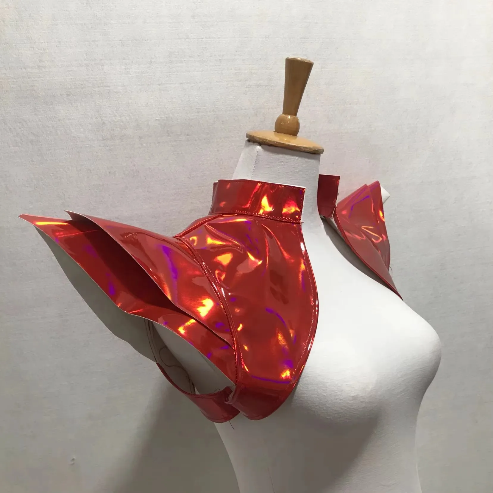 سترة نسائية Gogo راقصة مهرجان حفلة بار عرض أداء المرحلة اكسسوارات تحلق الكتف الجلود كرنفال سحب الملكة زي