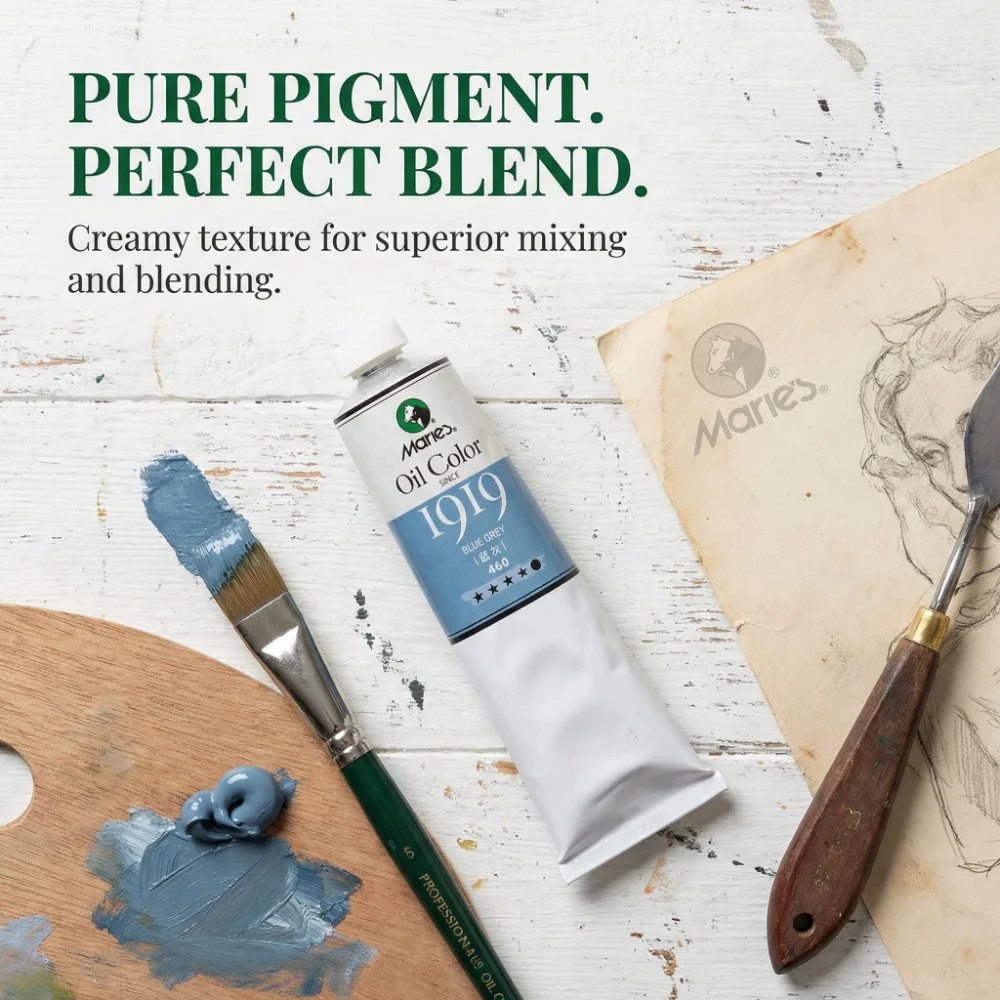 Marie's Premium Künstler-Ölfarbe 170ml Tube Reichhaltige Pigmente für Leinwand Stein Ei Keramik Holz Porträt Weiß – Detail 1
