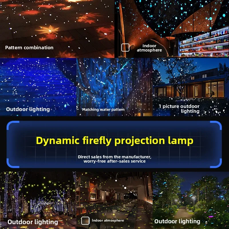 

Outdoor Firefly Lamp Dynamic Waterproof Full-color Photo Tree Park Scenic Cultural Tourism Lighting Gypsy Star Projection Lamp
