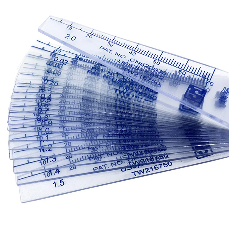 Manómetro de relleno métrico de plástico, 0,05-1mm de espesor