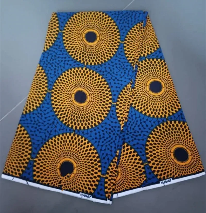 Real African 100% Cotton Veritable Wax Ankara Print Fabric Textile For Dress Dutch Dye Block For Fabrics 6 Yards Sewing