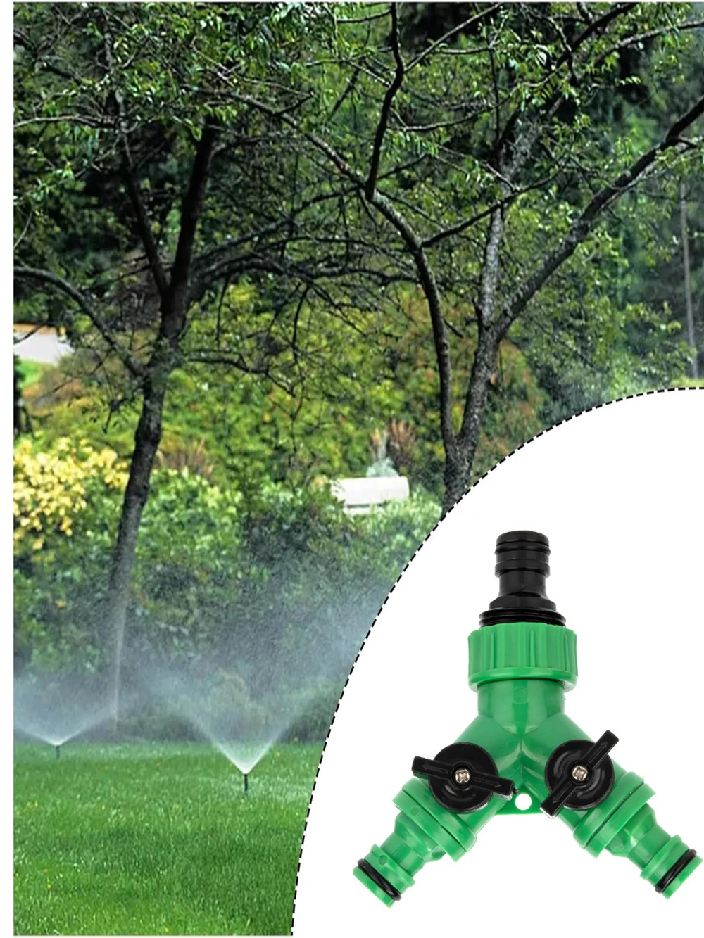 Connecteurs de tuyaux d'eau de jardin, adaptateur de tuyau, Valve de séparation de tuyau en forme de Y, Valve en plastique à trois voies avec interrupteur pour la plantation de fleurs