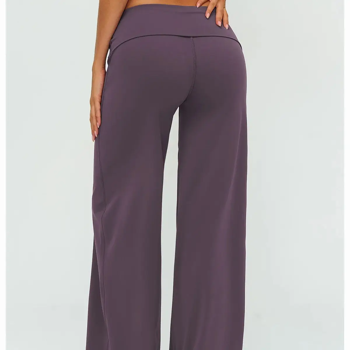 Casual Wide Leg Sweatpants for Women Fold Over Low Rise Flare Yoga Lounge Pants… - Image 5