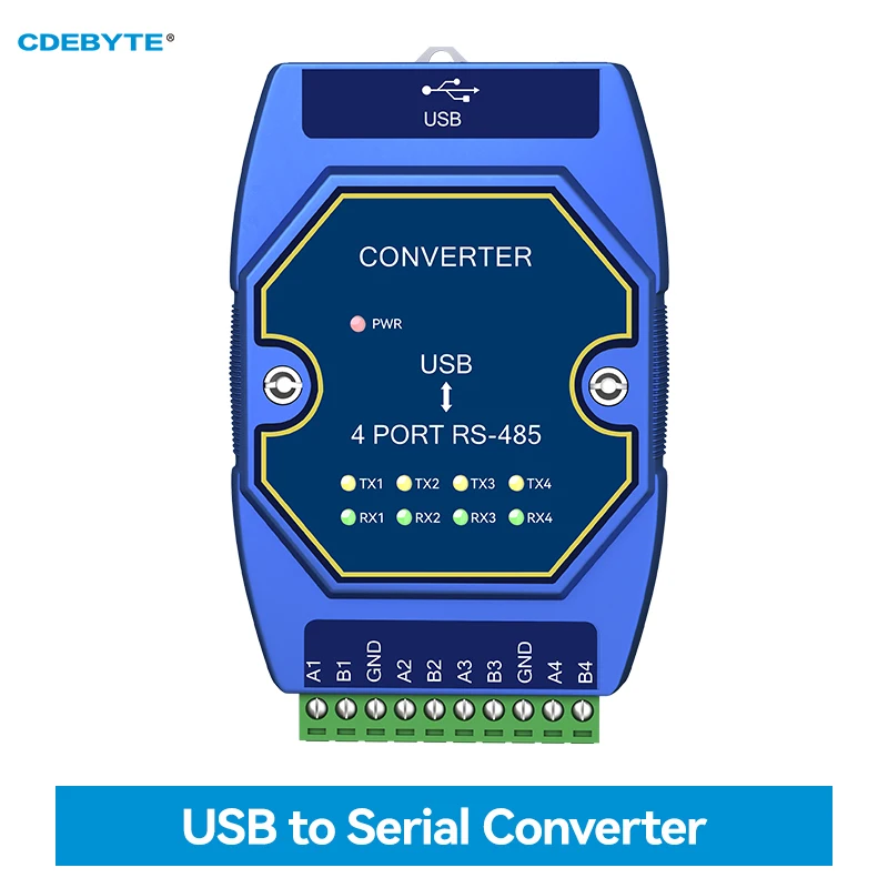 USB to RS-485 Serial Port CDEBYTE E810-U41S 4 Serial Ports Converter USB-C Interface High Protection 12M Rate Industrial Grade