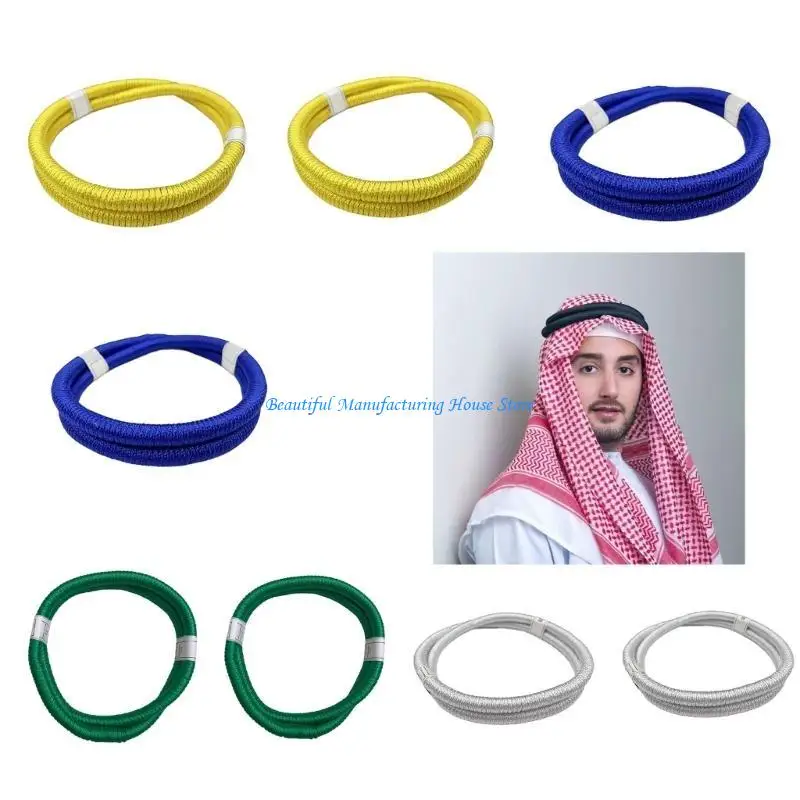 E56A Traditional Arab Shemagh Scarf Headband for Men Adult Arabian Scarf Headband Desert Headbands Classical Hairhoop