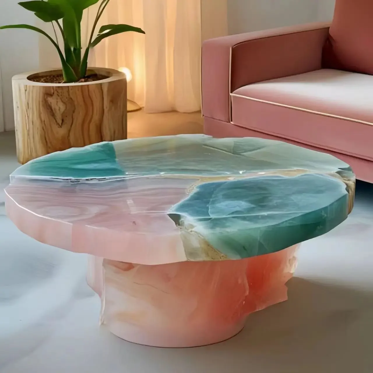 

Легкий роскошный нефритовый край, несколько натуральных мраморных текстуров, журнальный столик для маленькой квартиры, виллы, гостиной