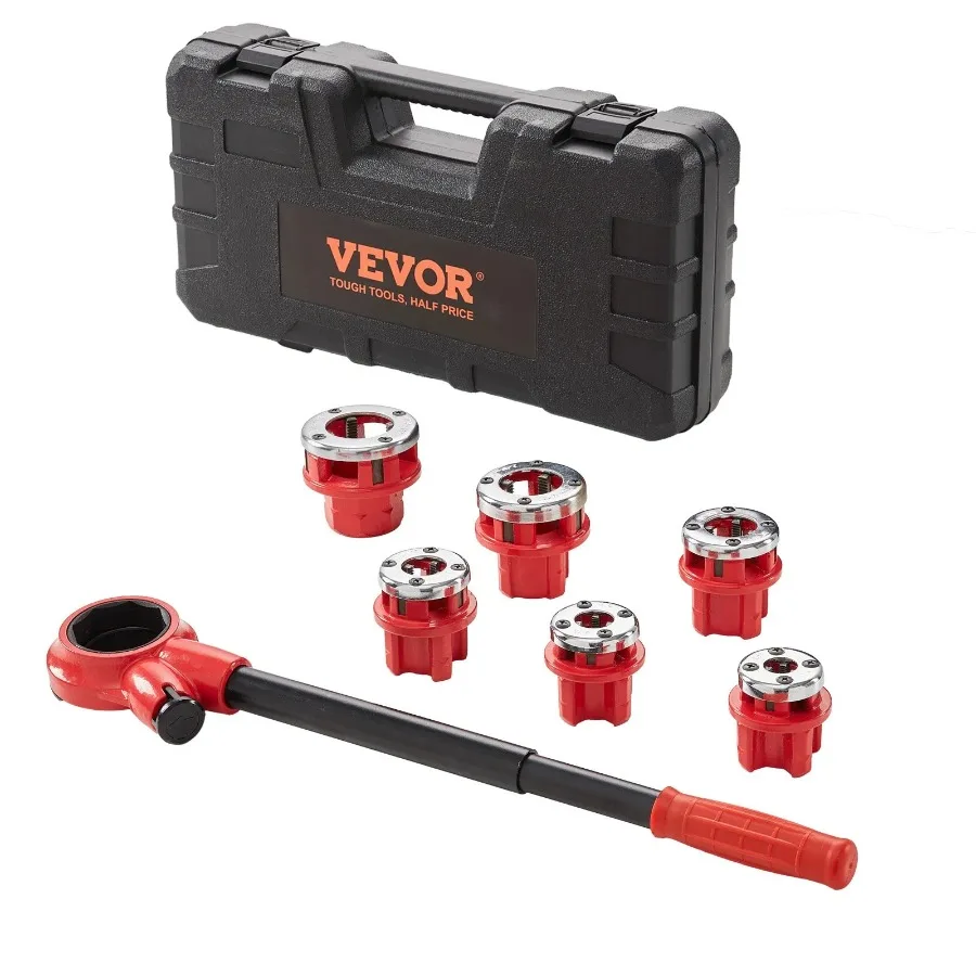 

Ratchet Pipe Threader Kit 1 4 NPT 11 4 NPT Manual Ratcheting Pipe Threader Portable Pipe Threading Tool Set with 6PCS NPT Dies