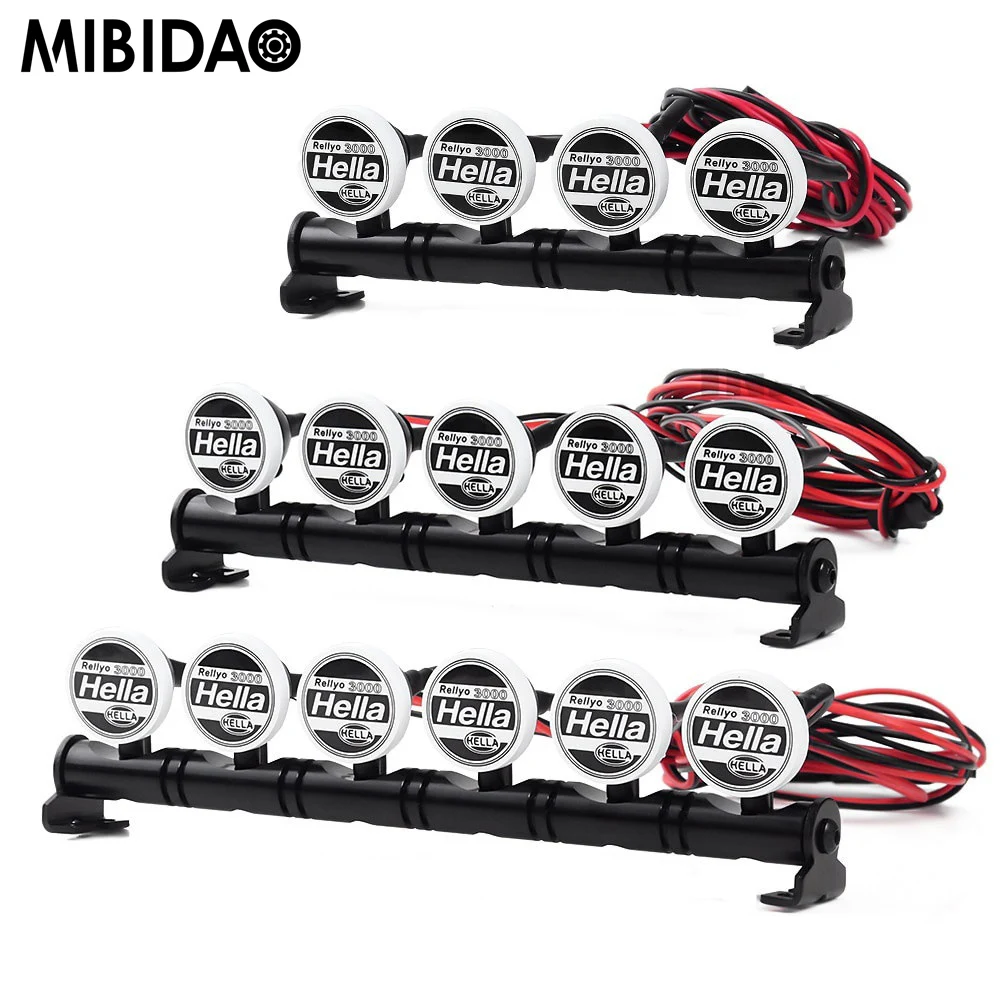 MIBIDAO 4/5/6 Leds lampa dachowa pasek świetlny dla TRX-4 SCX10 90046 TF2 Wraith D90 1/10 zdalnie sterowany samochód gąsienicowy części zamienne