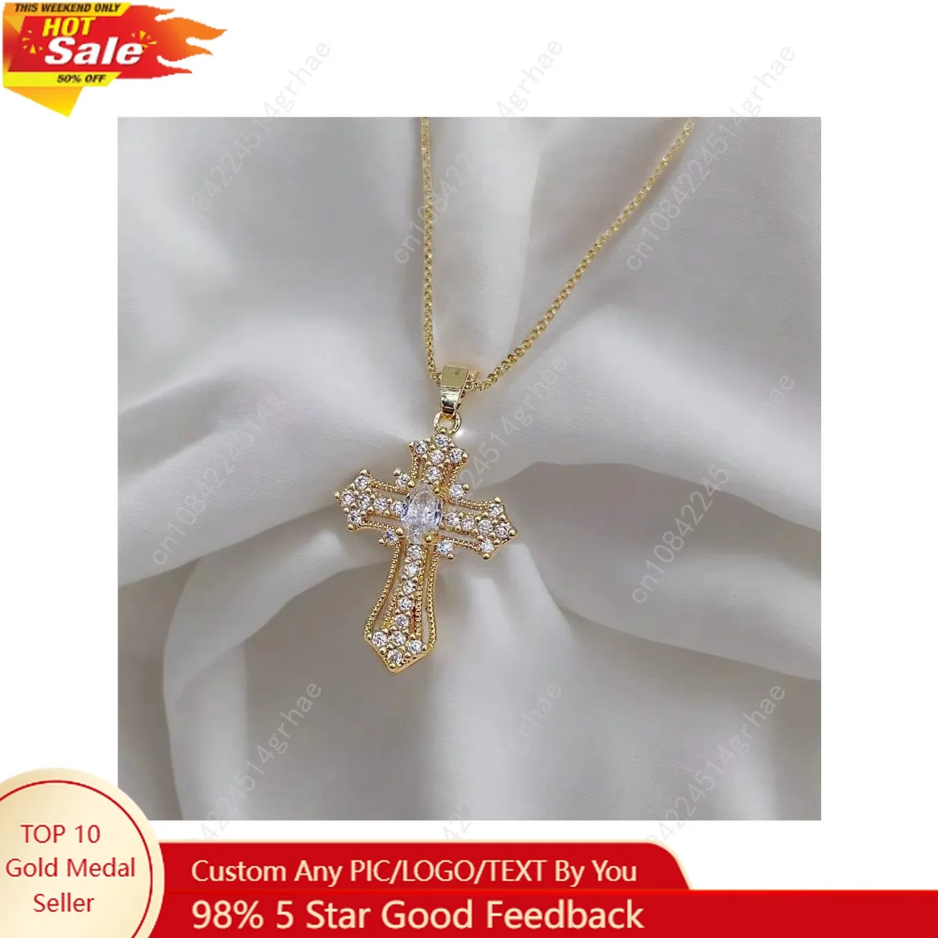 

Vintage cross necklace Personalized pendant necklace niche design clavicle chain