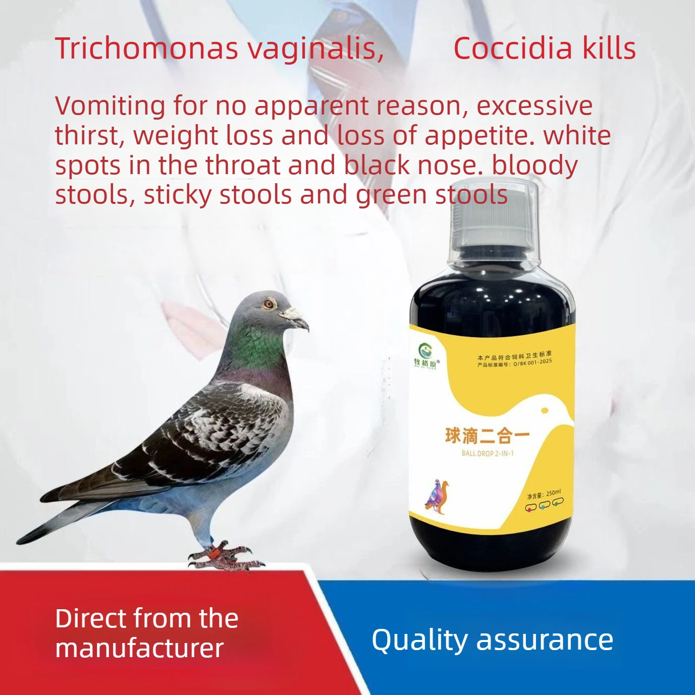 Upper and Lower Respiratory Tract Cleanser for Pigeons—Specially Formulated for Racing and Homing Pigeons—Cough, Infections