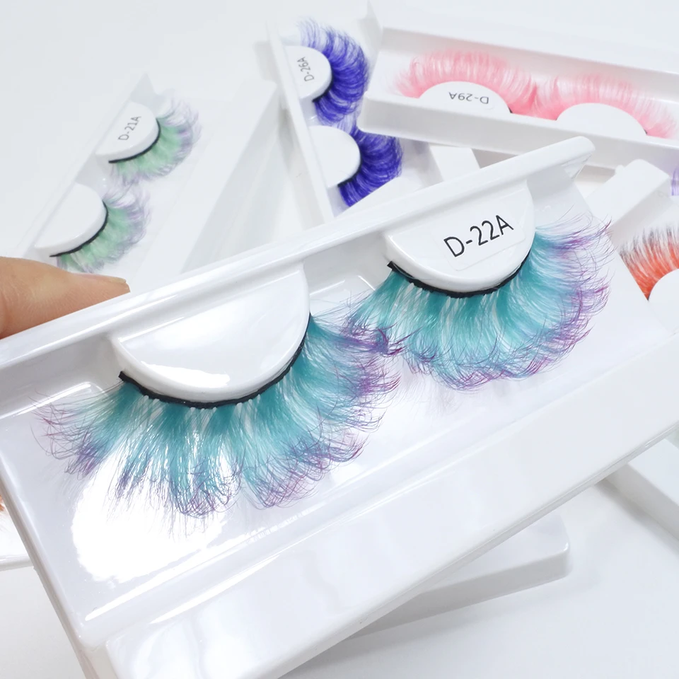 2022 New Arrival 18mm-20mm Faux Mink Lashes Wholesale Bulk 3d False Eyelashes Makeup Color Lashes