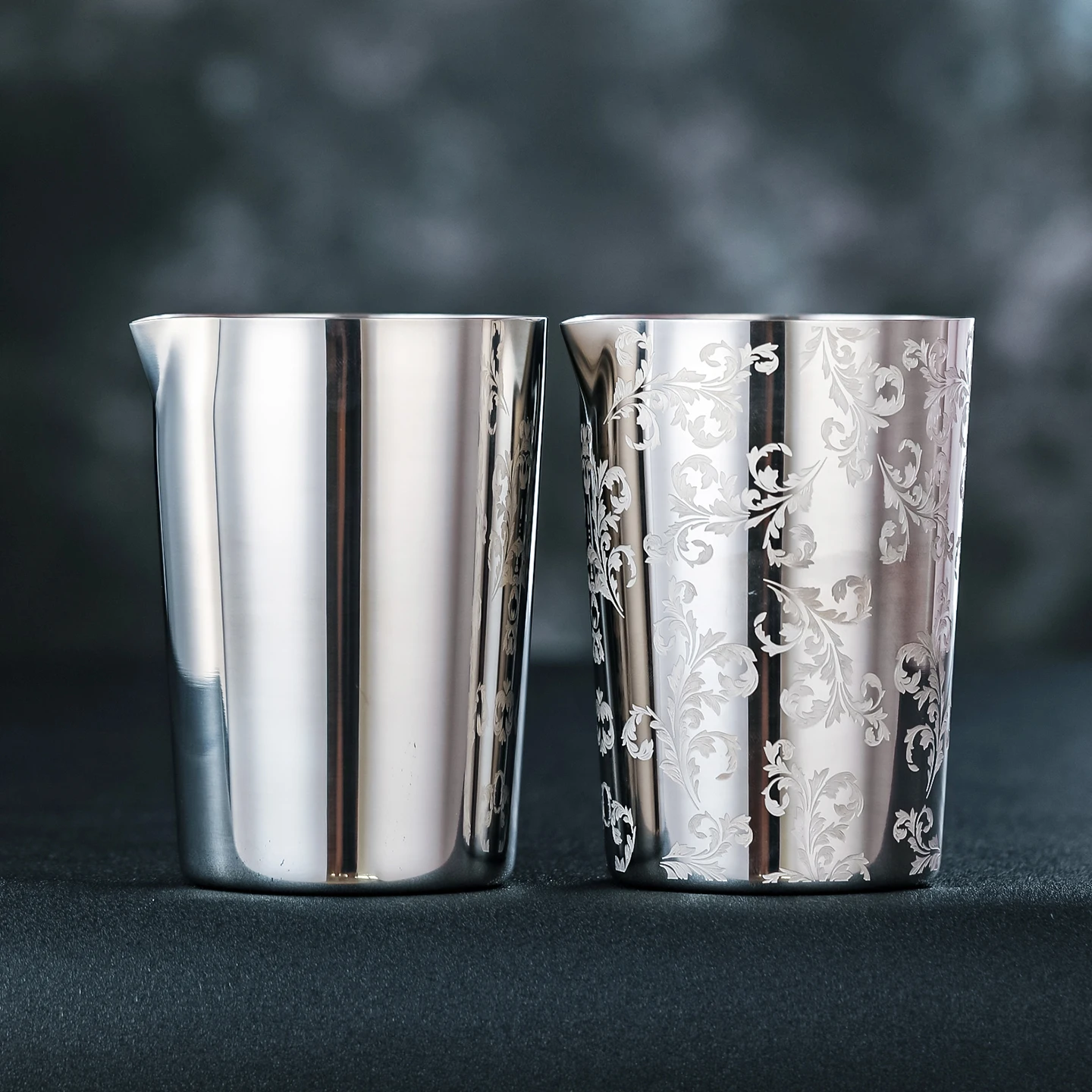 

304 stainless steel cocktail mixing cup, bar cocktail tool, coffee latte mug, etched pattern