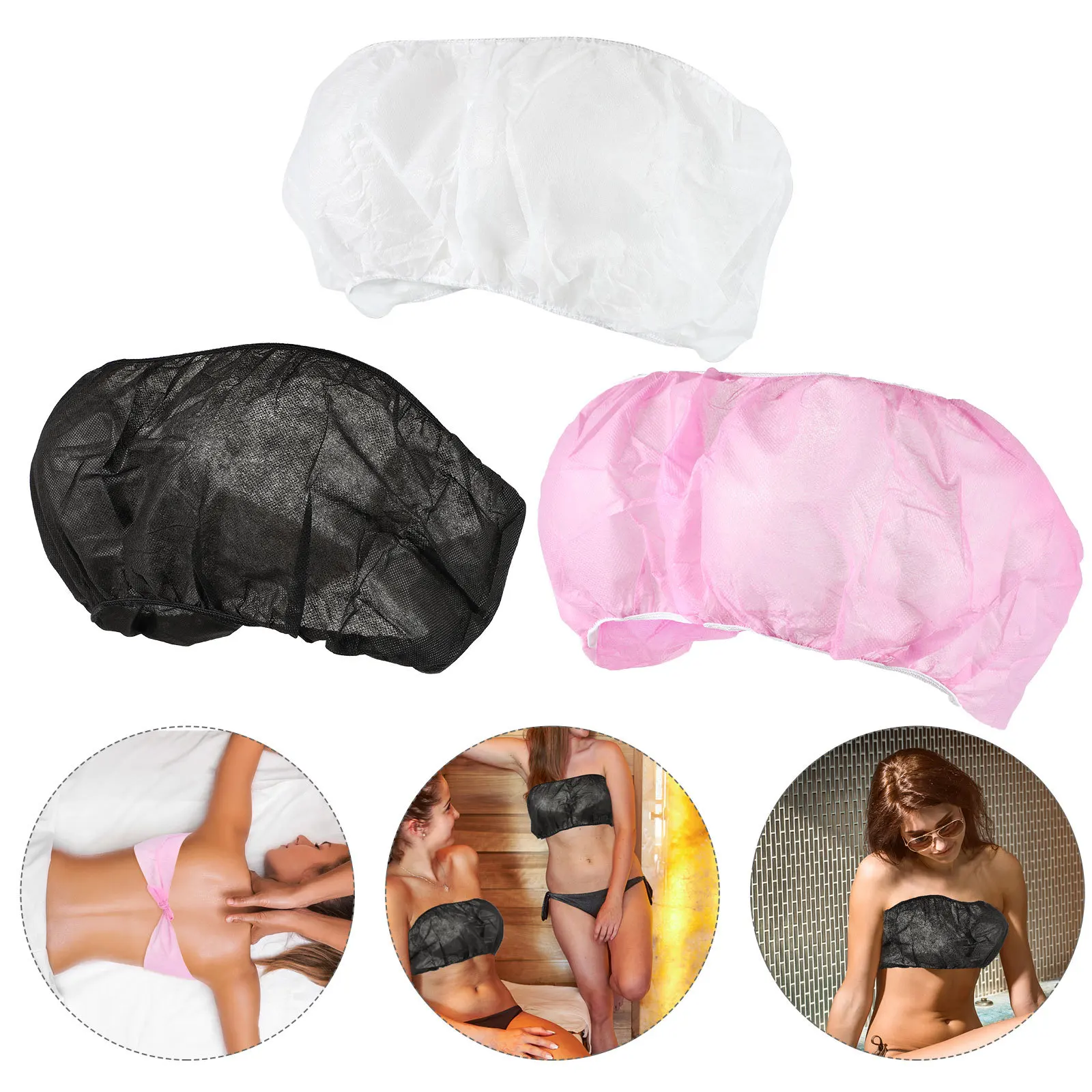 

30 pcs 1 Set Non-Woven Fabric Bras Disposable Tanning Bra For Spa Salon Sauna Use Lightweight Breathable Lingerie Female