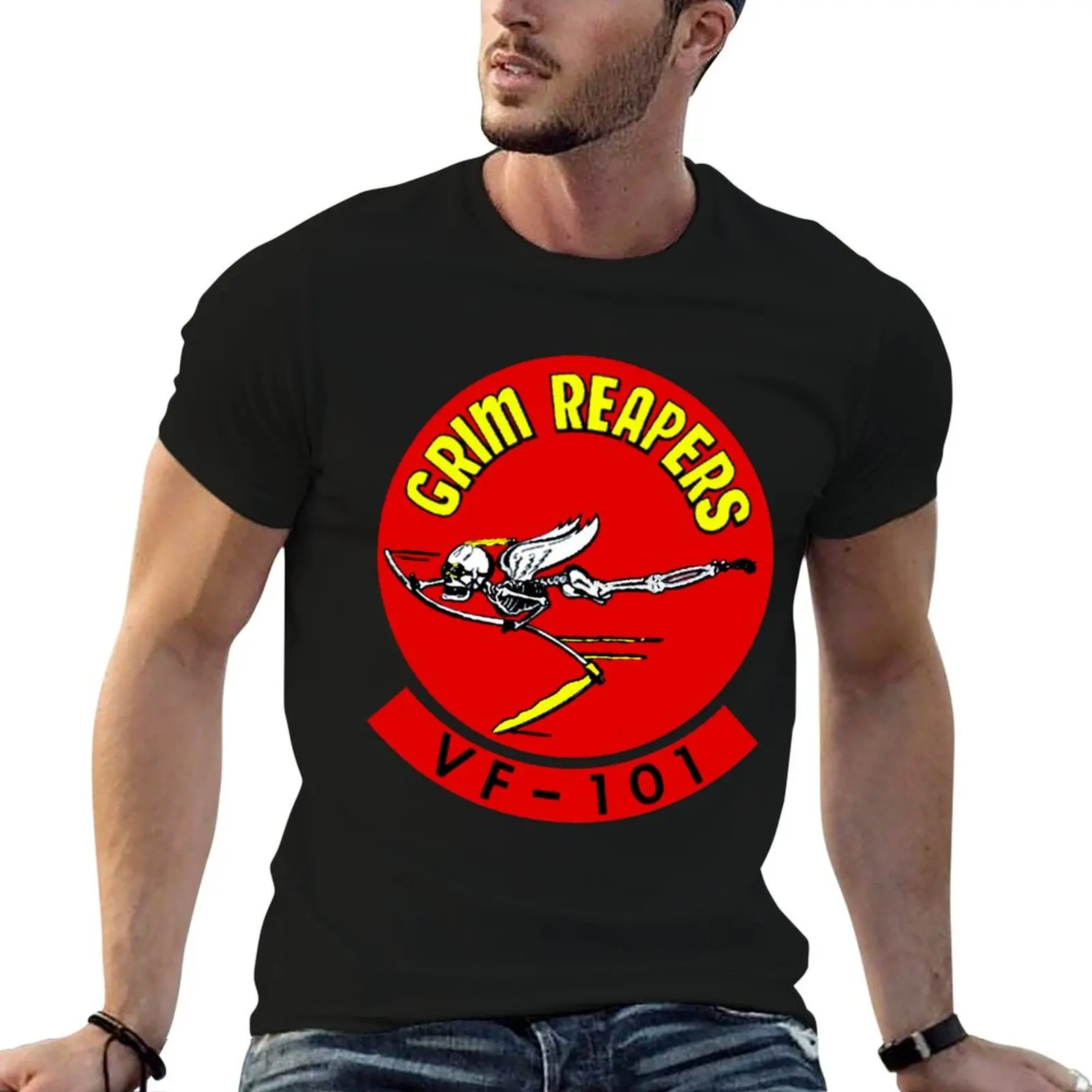 

VF-101 Grim Reapers Logo T-Shirt t shirt personalised funny t shirts man man t shirts for men casual T-Shirt