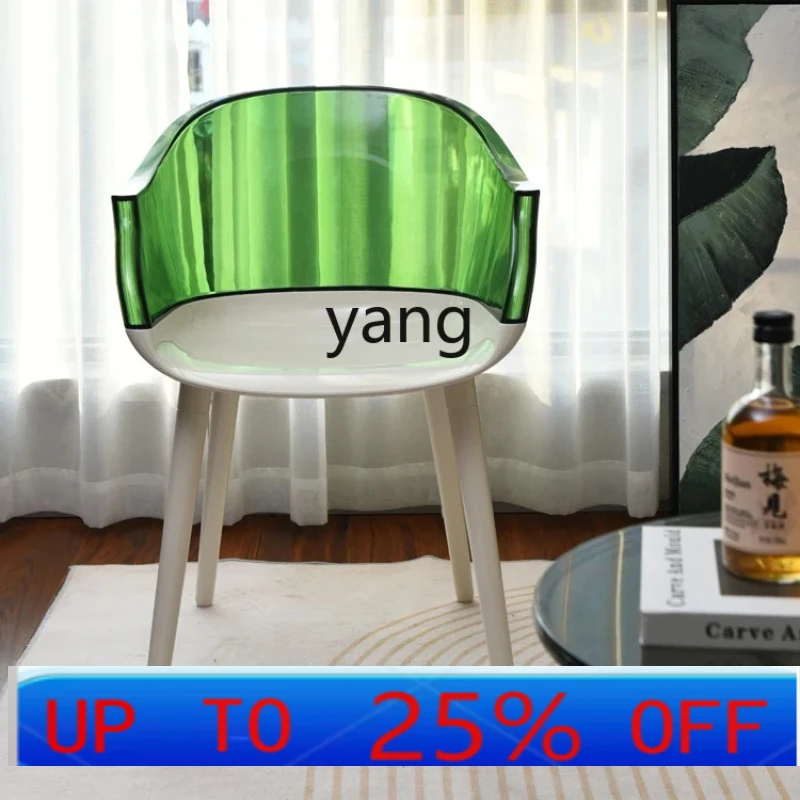 

LTT Chair Design Acrylic Dining Chair Cream Style Home Backrest Internet Celebrity Armrest Plug Office Chair
