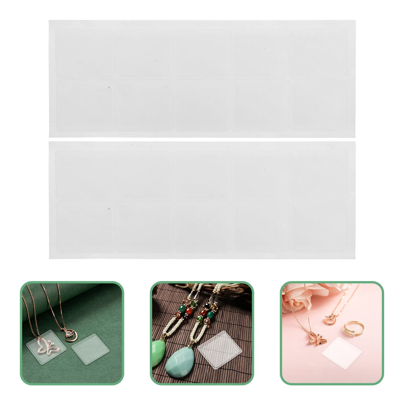 

100 шт. прозрачных самоклеящихся карточек для демонстрации ювелирных изделий с невидимыми ПВХ-чехлами для цепочек, для профессиональной розничной упаковки и демонстрации.