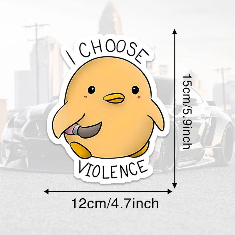 I Choose Violence Cute Chick Decal - Bold Statement, Versatile Use for Vehicles & Gadgets - Durable & Easy Apply