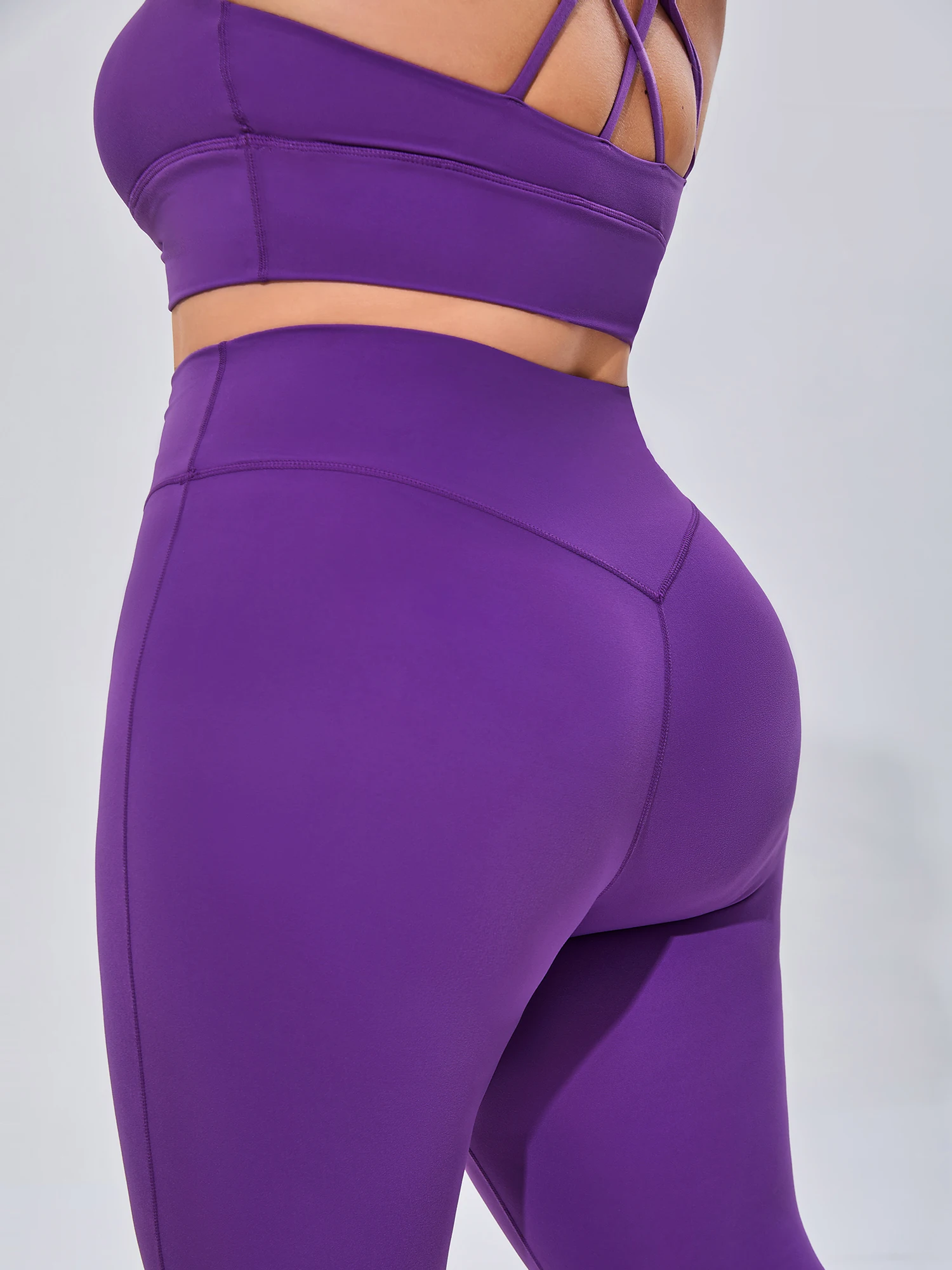 Sutiã palangre de tiras feminino acolchoado colheita superior cami plus size leggings de cintura alta para yoga wear, terno de fitness, conjunto de 2 peças