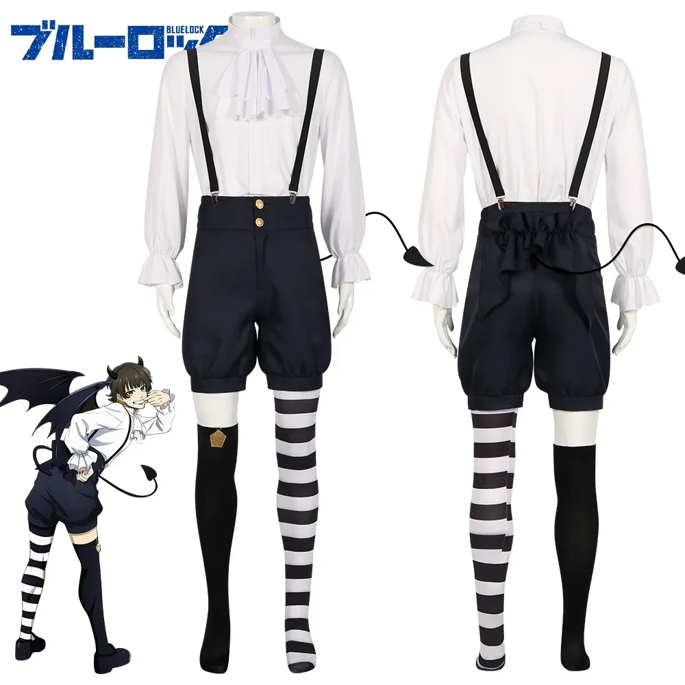 Anime Blue Lock Cosplay Daemon Bachira Meguru Cosplay Uniform Costume Bachira Meguru Tail Horns Men Hallowen Party Suit