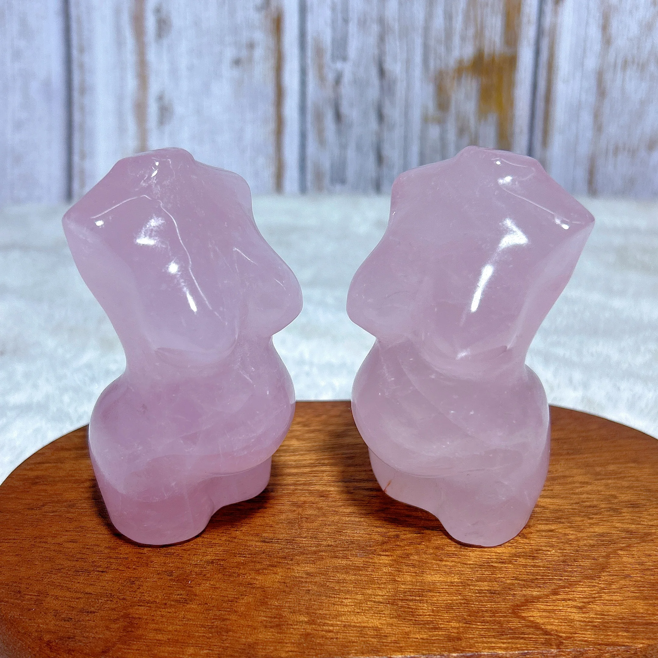 Healing Natural Crystals Rose Quartz Pregnant Goddess Body Carving Statue Gemstones Mineral Energy Reiki Home Decorations Gift