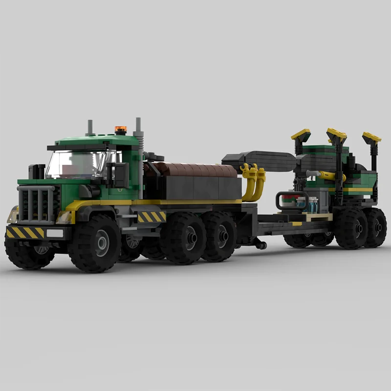 485pcs MOC City Farm Heavy Haul Logging Truck & Loader Model Toy Building Blocks Architecture Christmas Gift 3D Assemble DIY