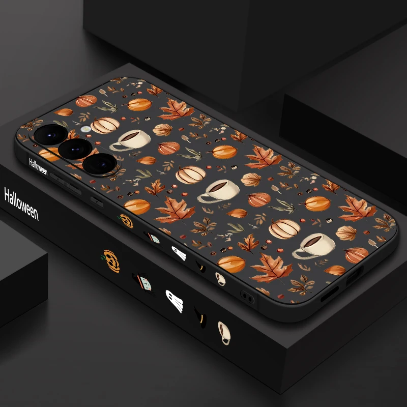 الخريف مابل ليف طباعة الحال بالنسبة لسامسونج غالاكسي S25 S24 FE S25 S22 S23 S24 الترا A17 A56 A55 A53 A54 A15 A16 A36 غطاء هاتف من البولي يوريثان #1